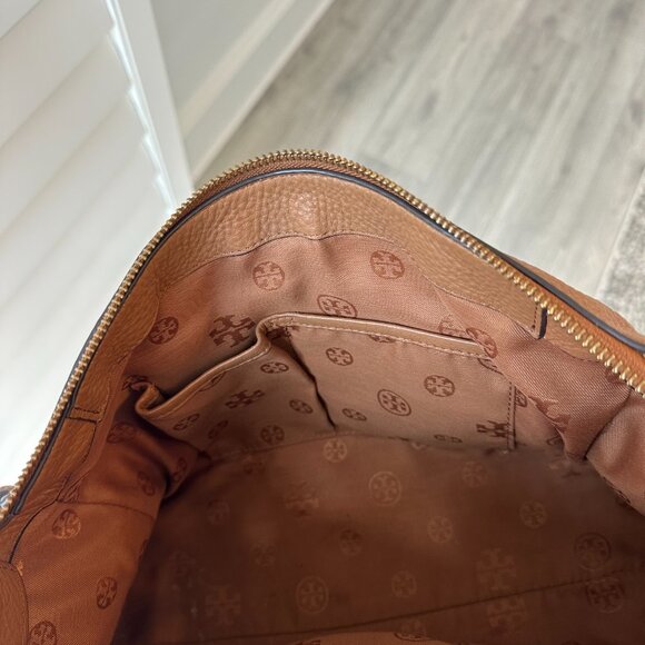 Tory Burch Thea Leather Satchel Top Handle Tan/Brown Gold Hardware - Picture 6 of 14